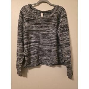 Aeropostale XXL Black & White Marled Knit Sweater Cozy Slouchy Fit